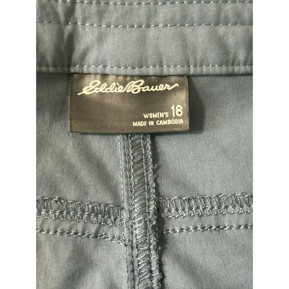 Eddie Bauer WR Tech Capri Pants‎ Blue Gray Womens 18 C1361054 Hiking Outdoor